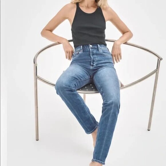 Aritzia Denim Forum Yoko High Rise Slim 28L Jean Women's Size 27 Button Fly - Picture 5 of 11